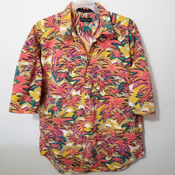 Vintage 90s Generra Collection Men's Hawaiian Shirt Size Large - Picture 1 of 8